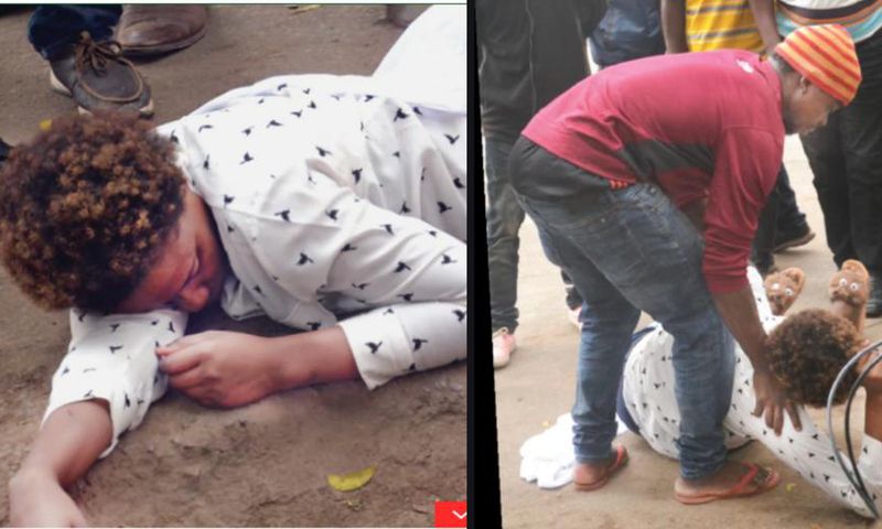Woman collapses while begging a married man to be her boyfriend (photos)