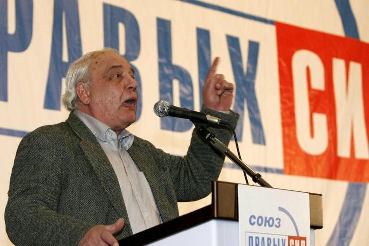 Vladimir Bukovsky, seen here at a Moscow rally in 2007, spent 12 years in Soviet prisons, forced labour camps and psychiatric hospitals