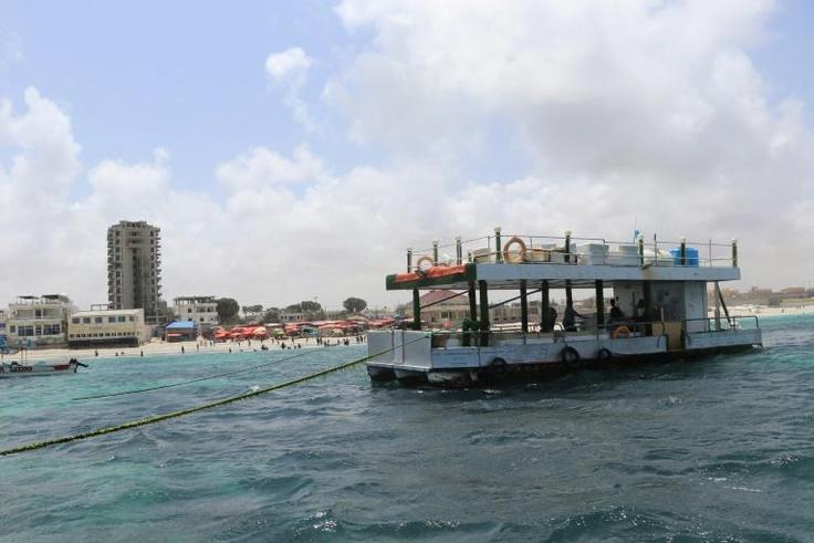 A floating restaurant off Lido beach has been a helpful distraction in Mogadishu, which is plagued by regular bombing