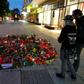 Local people created a makeshift shrine to victim Daniel Hillig