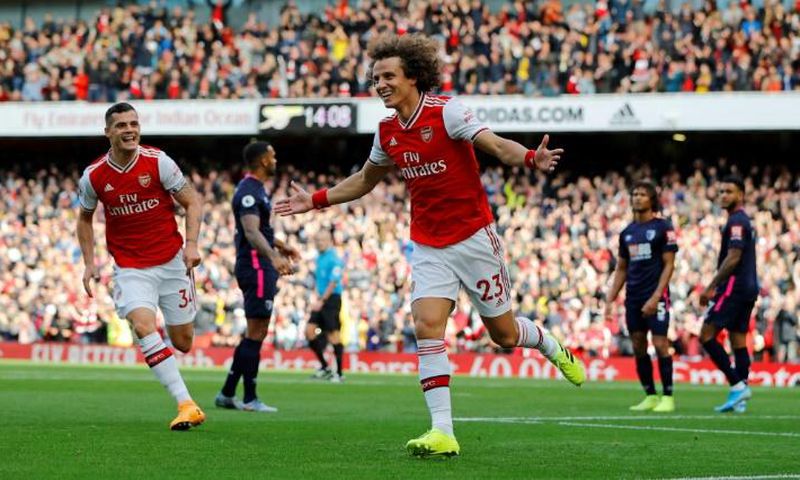 David Luiz scored his first Arsenal goal to secure a 1-0 win over Bournemouth