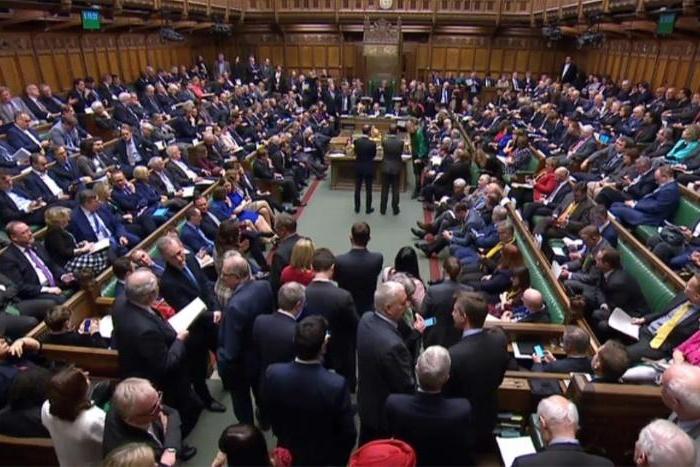 A packed parliament helds a series of vote on Brexit proposals