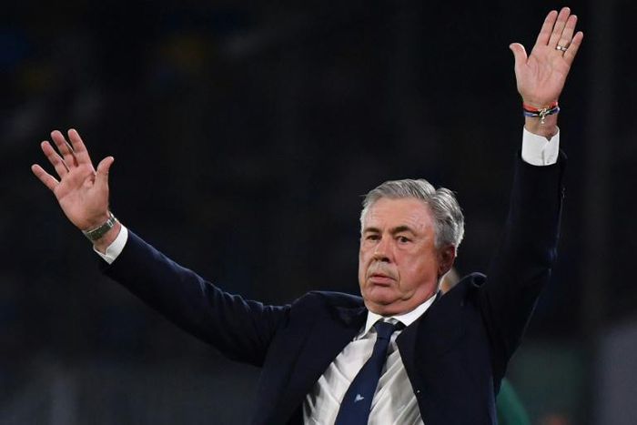 Napoli coach Carlo Ancelotti has won the Champions League trophy three times.