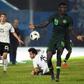 Nigeria's forward Paul Onuachu reacts to the referee during a friendly football match between Nigeria and Egypt at Stephen Keshi Stadium in the Asaba on March 26, 2019.
