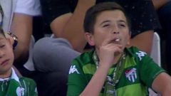 ‘Little boy’ captured smoking at a football stadium turns out to be a 36-year-old man (video)