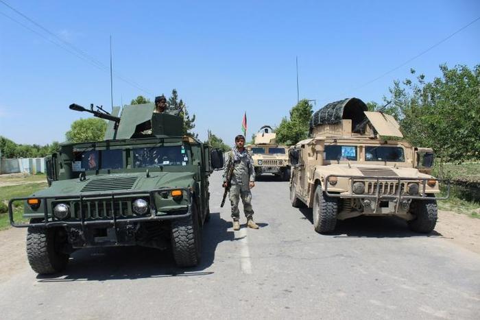 Kunduz has come under frequent attack since 2015. Afghan security forces shown keeping watch during fighting with the Taliban in Kunduz in May 2017