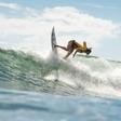 Bianca Buitendag rides a wave during the ISA World Surfing Games at Kisakihama Beach in Miyazaki