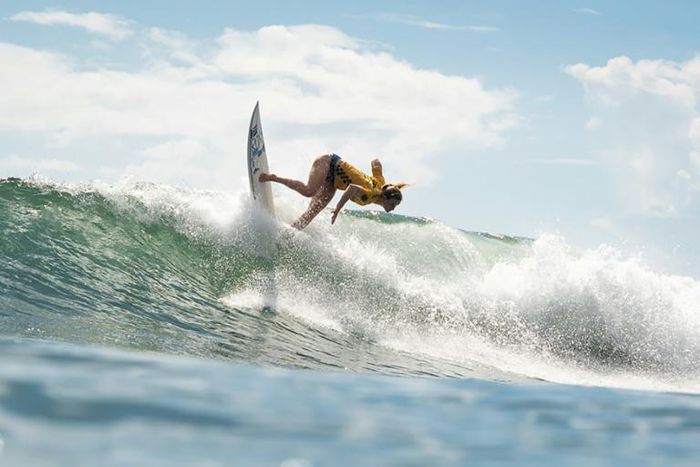 Bianca Buitendag rides a wave during the ISA World Surfing Games at Kisakihama Beach in Miyazaki