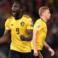Too strong: Romelu Lukaku scored Belgium's opener in a 4-0 win over Scotland