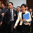 There has been speculation Beijing was preparing to remove Hong Kong Chief Executive Carrie Lam (R) as city authorities struggle to contain pro-democracy demonstrations