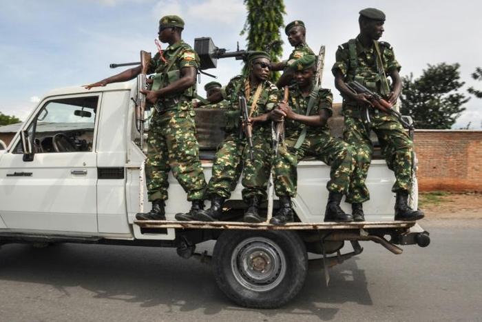 Burundi soldiers on patrol during a controversial May 2018 referendum that allowed President Pierre Nkurunziza to extend his stay in office