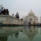 Visitors were still thronging the Taj Mahal despite smog conditions