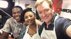 Nana Ama McBrown and Conan O'Brien on McBrown's Kitchen