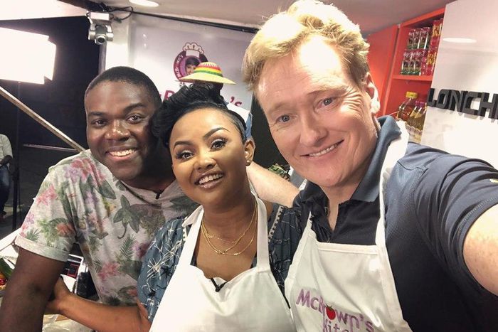 Nana Ama McBrown and Conan O'Brien on McBrown's Kitchen