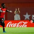 Ivorian midfielder Junior Lago celebrates scoring the La Liga winner for Real Mallorca against Real Madrid