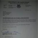 UCC suspend lectures