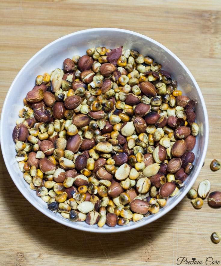 roasted corn kernels with peanuts