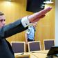 Police say Philip Manshaus, seen giving a Nazi salute at a court appearance on September 9, killed his Chinese origin step-sister in a racist attack before opening fire in an Oslo mosque