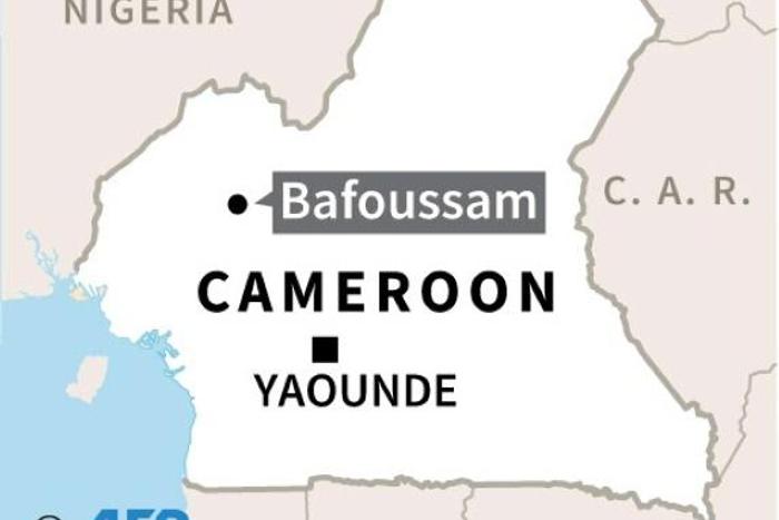 Map of Cameroon locating deadly landslide in the western city of Bafoussam