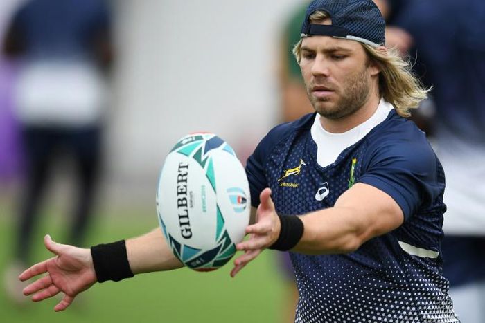 South Africa's Faf de Klerk is instantly recognisable from his long hair