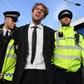 Some protesters were wearing business suits