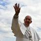 Pope Francis waves as he leaves St. Peter's square at the Vatican at the end of his weekly general audience on March 27, 2019