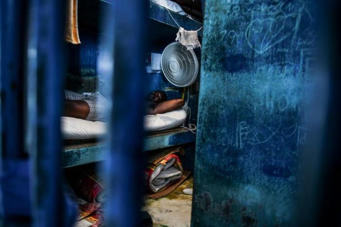 Detainees in Haiti's prisons are being kept in their cells, in a move rights groups say is meant to stop street protests from spreading to penitentiaries