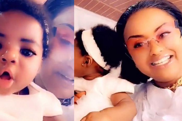 Nana AmaMcBrown and her baby