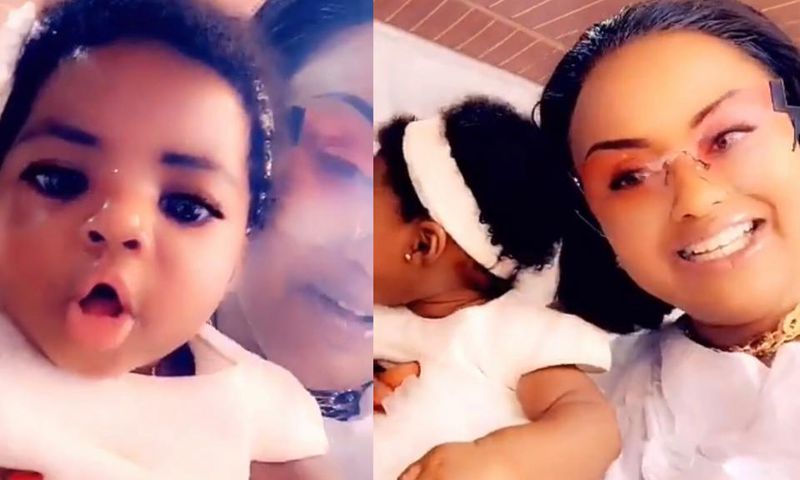 Nana AmaMcBrown and her baby