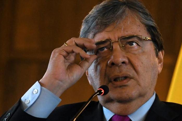 Colombia's Foreign Minister Carlos Holmes Trujillo, pictured in April 2019, said that authorities in his country "will not give in to provocation"
