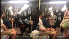 Man’s scary dance moves on a train get passengers running out for safety (video)
