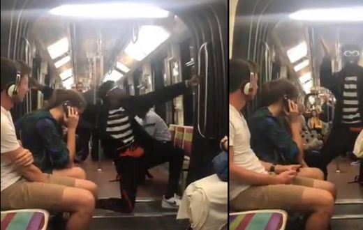 Man’s scary dance moves on a train get passengers running out for safety (video)