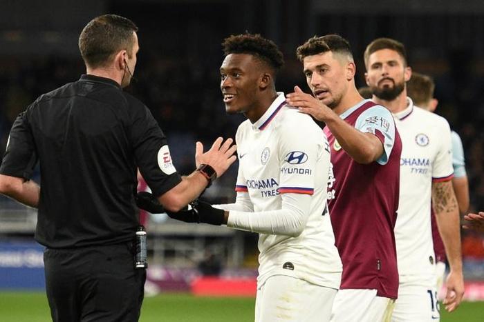 Chelsea's Callum Hudson-Odoi was booked for diving against Burnley