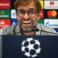 Liverpool manager Jurgen Klopp attends a press conference at Anfield on the eve of their Champions League match against Genk