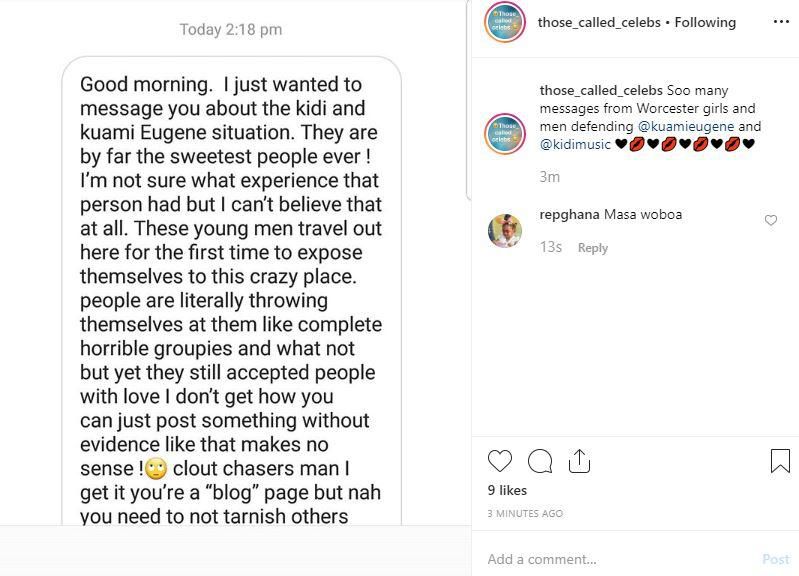 Kuami Eugene and KiDi did not snub fans in Worcester