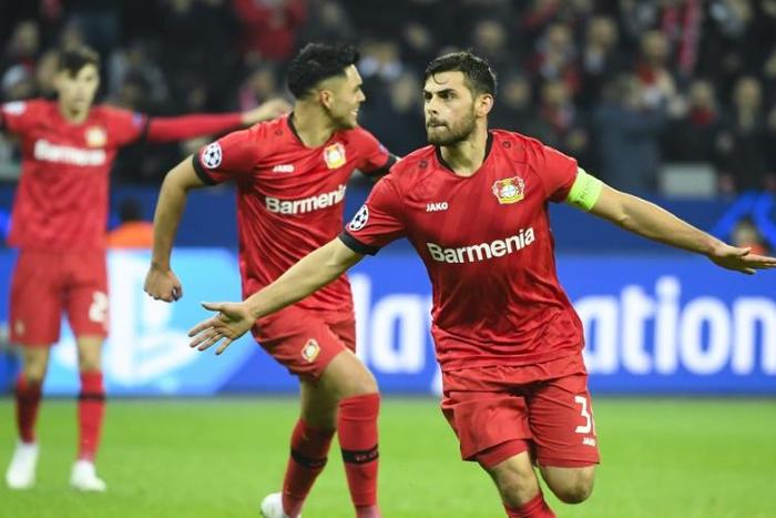 Kevin Volland scored the decisive goal as Bayer Leverkusen collected their first points of the group stage