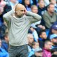 Pep Guardiola shows his frustration during Manchester City's shock defeat against Wolves