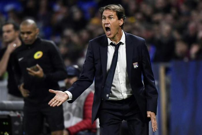 New Lyon coach Rudi Garcia making his feelings clear on the touchline on Saturday