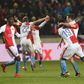 Slavia Prague celebrate after beating Sevilla in the Europa League