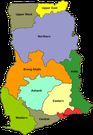How the Ghana map looked when the regions were 10