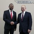 Protests against Abiy Ahmed, this year's Nobel Peace Prize laureate, erupted in Addis Ababa and in Ethiopia's Oromia region after an activist accused security forces of trying to orchestrate an attack against him; pictured October 23 2019 with Russian ...