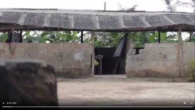 Students sit on bare floor at Agona Ahanta