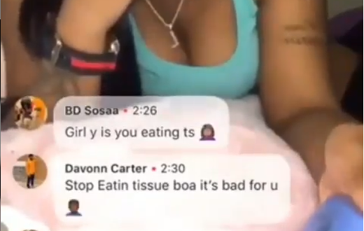 Tissue eating girl