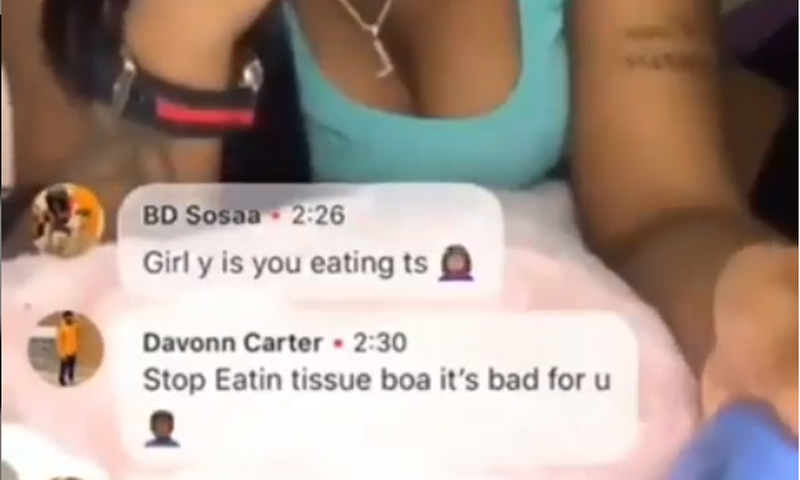 Tissue eating girl