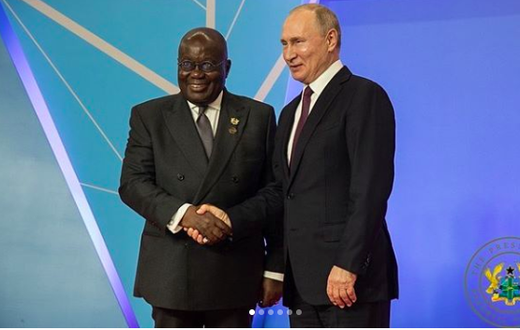 Akufo-Addo and Russia President, Putin.