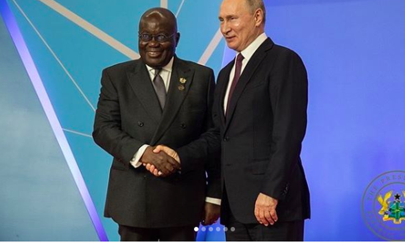 Akufo-Addo and Russia President, Putin.