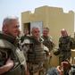 General Lecointre (L) meets troops in Menaka. French and British chiefs of staff are in Mali to highlight their shared fight against jihadism in the country