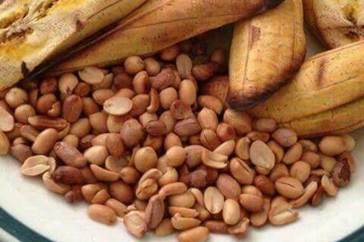 roasted plantain and groundnut