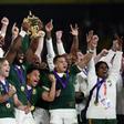 South Africa captain Siya Kolisi lifted the Webb Ellis Cup