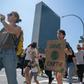 Climate activist protest near the UN headquarters on August 30 in New York